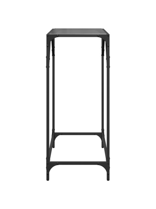 Konzolový stolek s černou skleněnou deskou 60 x 35 x 81 cm ocel