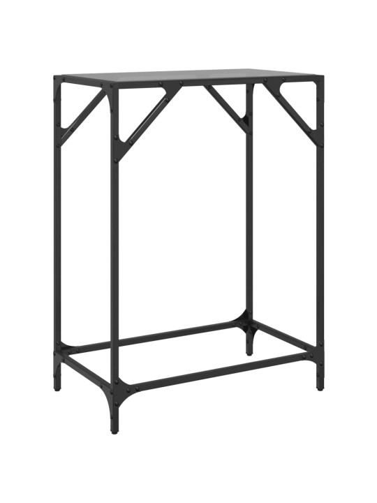 Konzolový stolek s černou skleněnou deskou 60 x 35 x 81 cm ocel