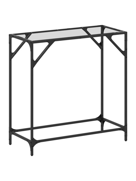 Konzolový stolek průhledná skleněná deska 80x35x81 cm ocel