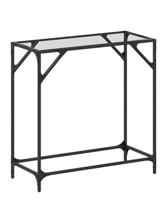 Konzolový stolek průhledná skleněná deska 80x35x81 cm ocel