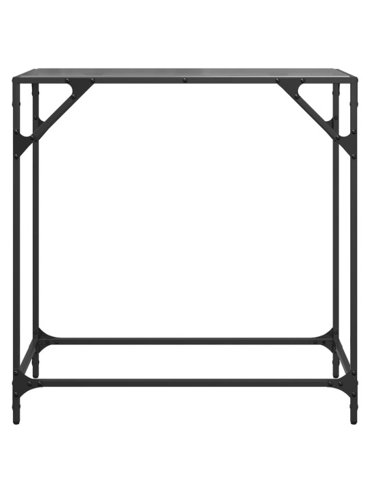 Konzolový stolek s černou skleněnou deskou 80 x 35 x 81 cm ocel