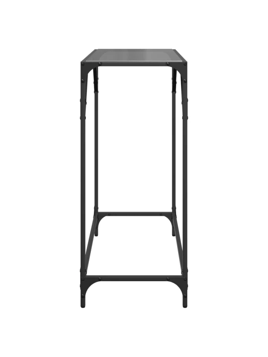 Konzolový stolek s černou skleněnou deskou 80 x 35 x 81 cm ocel