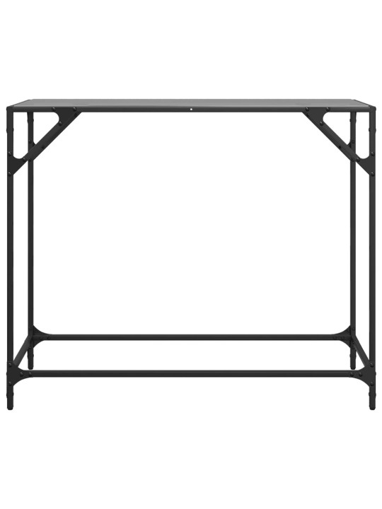 Konzolový stolek s černou skleněnou deskou 98 x 35 x 81 cm ocel