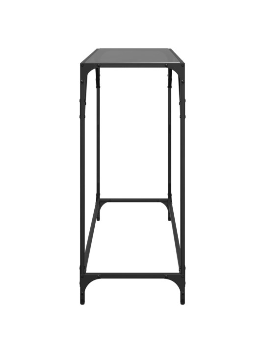 Konzolový stolek s černou skleněnou deskou 98 x 35 x 81 cm ocel