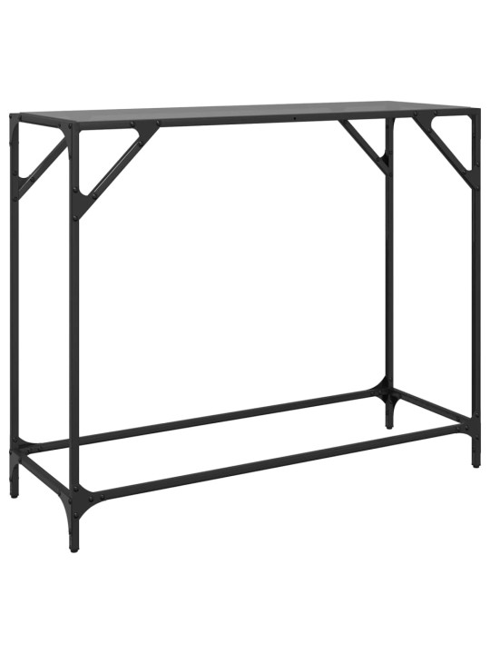 Konzolový stolek s černou skleněnou deskou 98 x 35 x 81 cm ocel