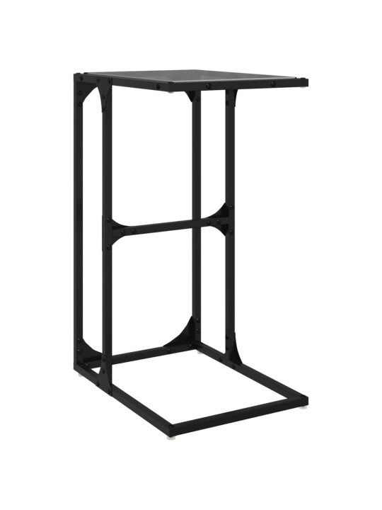 Odkládací stolek s černým sklem 40 x 30 x 61,5 cm ocel