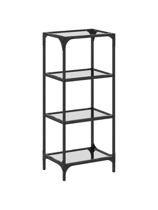 Úložný regál s průhlednou skleněnou deskou 40x30x195 cm ocel