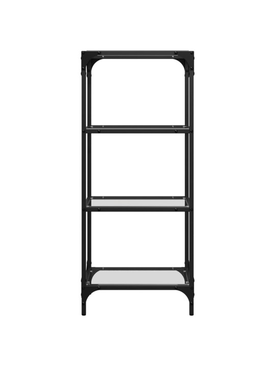 Úložný regál s průhlednou skleněnou deskou 40x30x195 cm ocel