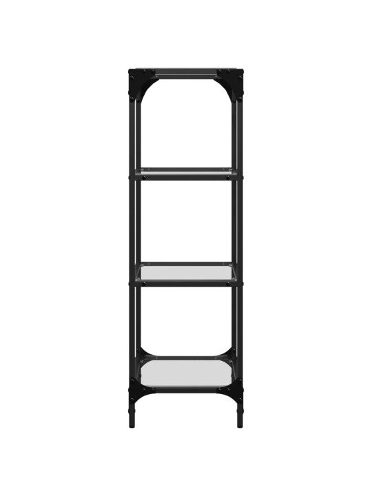 Úložný regál s průhlednou skleněnou deskou 40x30x195 cm ocel