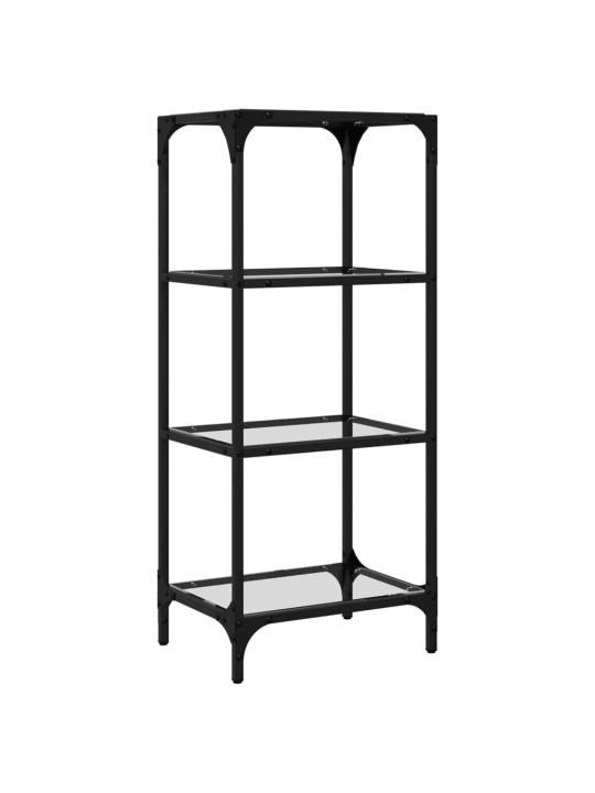 Úložný regál s průhlednou skleněnou deskou 40x30x195 cm ocel