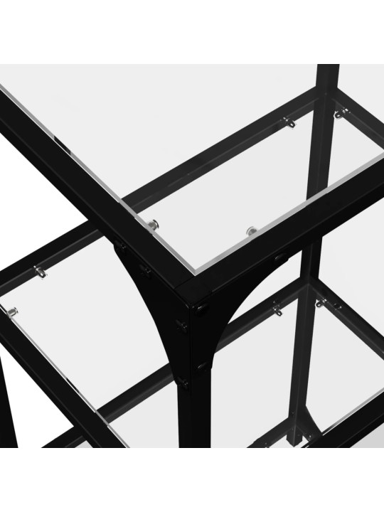 Úložný regál s průhlednou skleněnou deskou 40x30x195 cm ocel