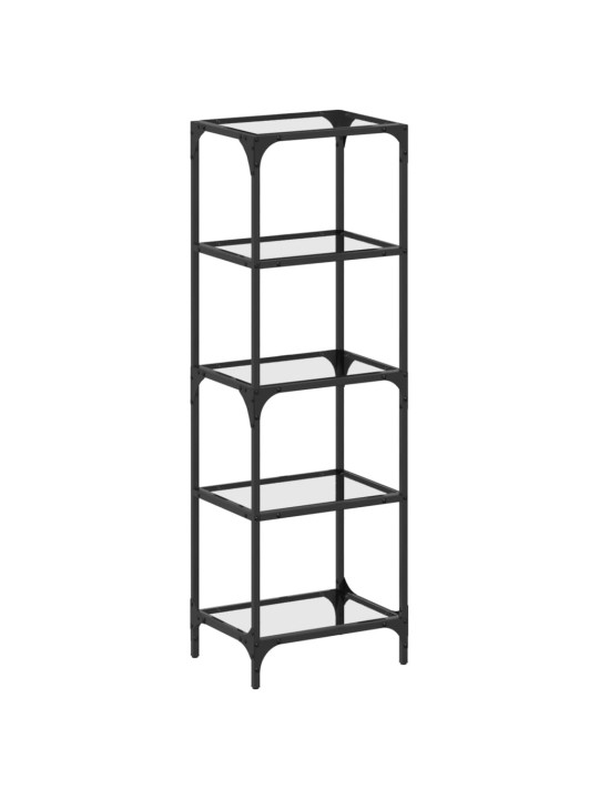 Úložný regál s průhlednou skleněnou deskou 40x30x123 cm ocel