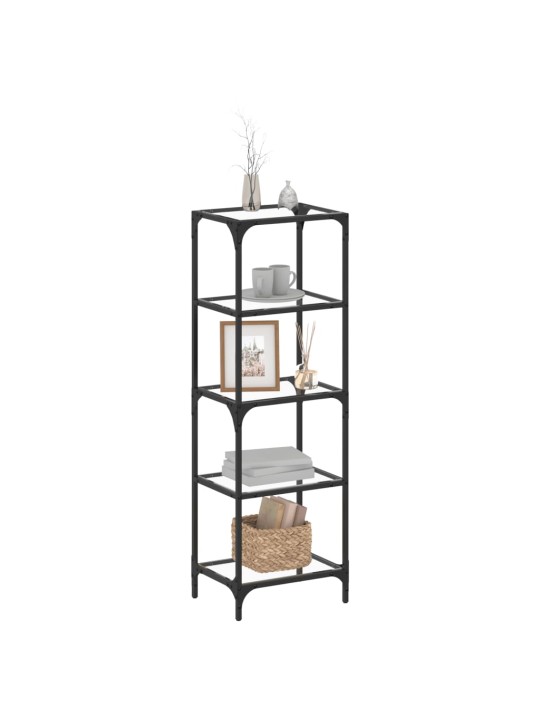 Úložný regál s průhlednou skleněnou deskou 40x30x123 cm ocel