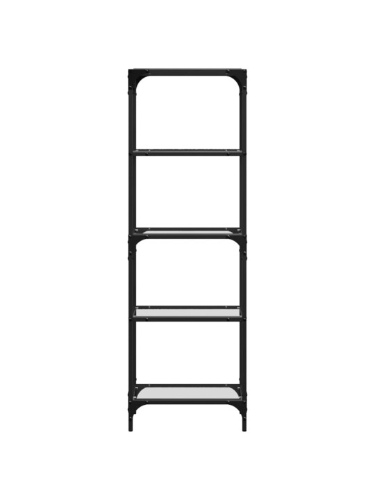 Úložný regál s průhlednou skleněnou deskou 40x30x123 cm ocel
