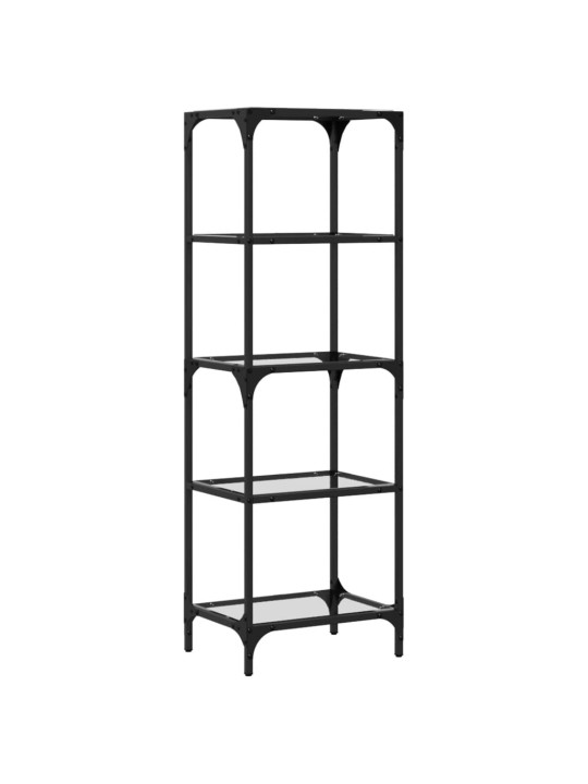 Úložný regál s průhlednou skleněnou deskou 40x30x123 cm ocel