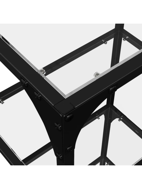 Úložný regál s průhlednou skleněnou deskou 40x30x123 cm ocel