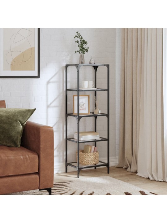 Úložný regál s průhlednou skleněnou deskou 40x30x123 cm ocel