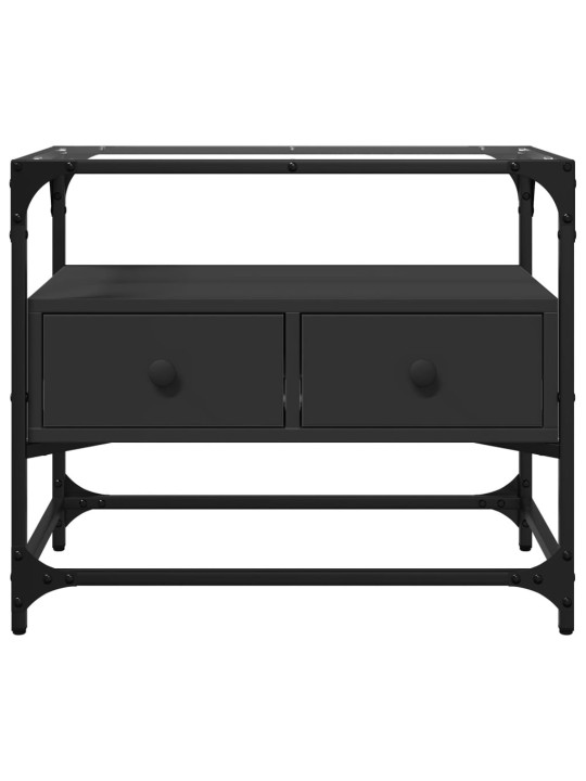TV skříňka se skleněnou deskou černá 60 x 35 x 51 cm kompozit