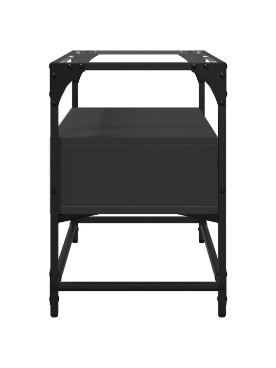 TV skříňka se skleněnou deskou černá 60 x 35 x 51 cm kompozit