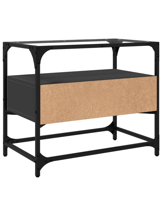 TV skříňka se skleněnou deskou černá 60 x 35 x 51 cm kompozit