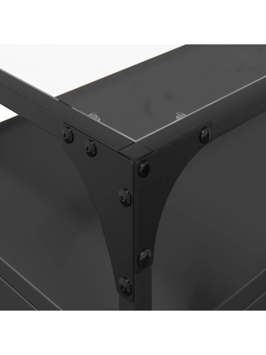 TV skříňka se skleněnou deskou černá 60 x 35 x 51 cm kompozit