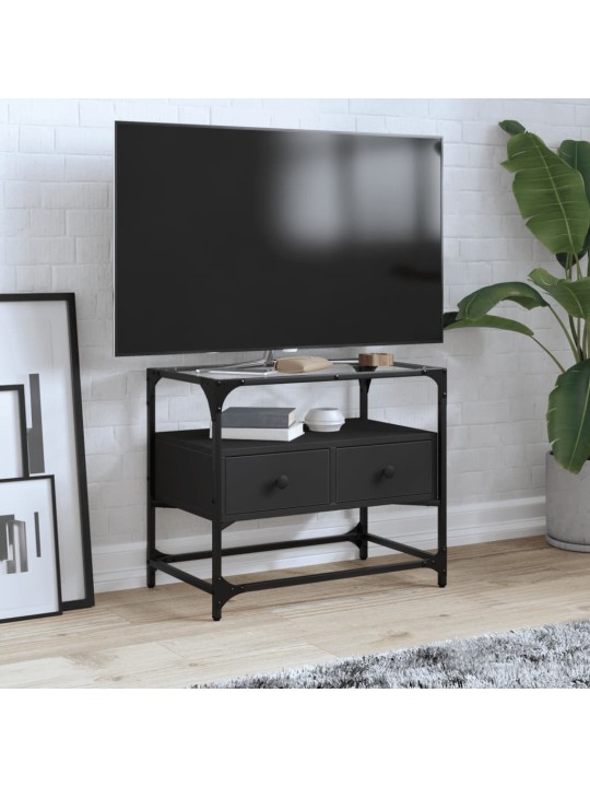 TV skříňka se skleněnou deskou černá 60 x 35 x 51 cm kompozit