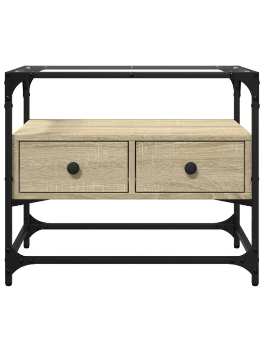 TV skříňka se skleněnou deskou dub sonoma 60x35x51 cm kompozit