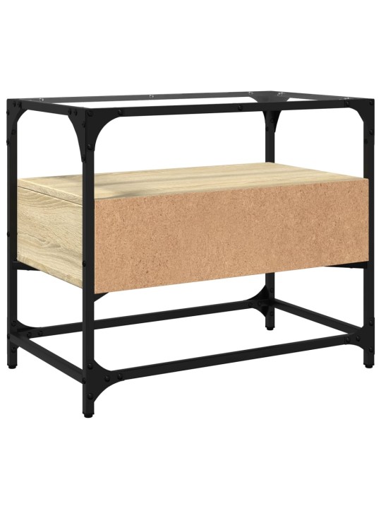 TV skříňka se skleněnou deskou dub sonoma 60x35x51 cm kompozit