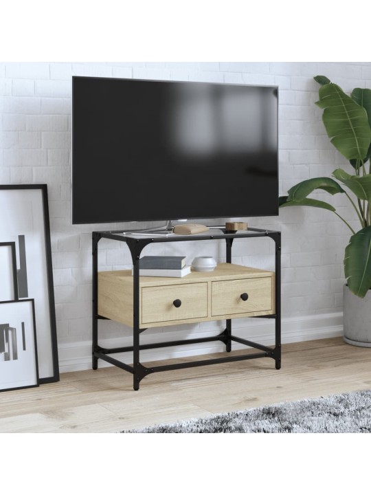 TV skříňka se skleněnou deskou dub sonoma 60x35x51 cm kompozit