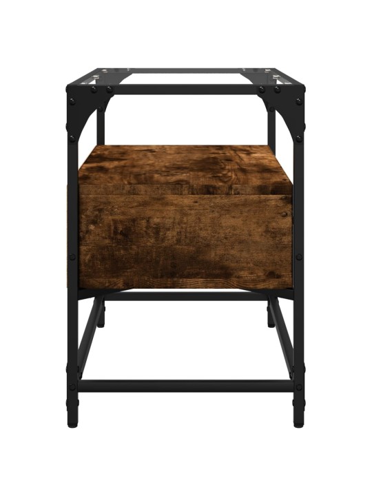 Tv skříňka se skleněnou deskou kouřový dub 60x35x51 cm kompozit