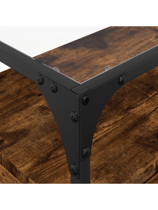 Tv skříňka se skleněnou deskou kouřový dub 60x35x51 cm kompozit
