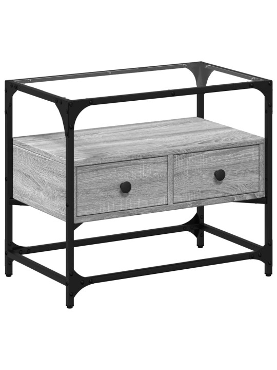 Tv skříňka se skleněnou deskou šedá sonoma 60x35x51 cm kompozit