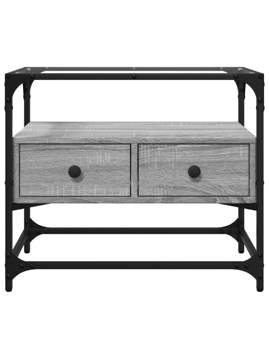 Tv skříňka se skleněnou deskou šedá sonoma 60x35x51 cm kompozit