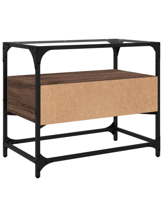 Tv skříňka se skleněnou deskou hnědý dub 60x35x51 cm kompozit