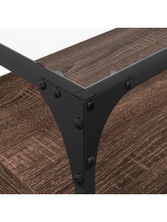 Tv skříňka se skleněnou deskou hnědý dub 60x35x51 cm kompozit