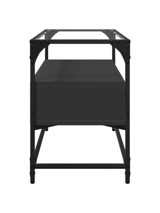 TV skříňka se skleněnou deskou černá 80 x 35 x 51 cm kompozit