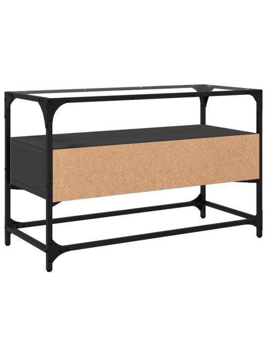 TV skříňka se skleněnou deskou černá 80 x 35 x 51 cm kompozit