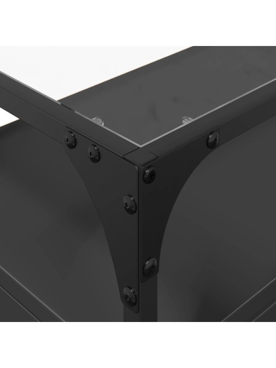 TV skříňka se skleněnou deskou černá 80 x 35 x 51 cm kompozit