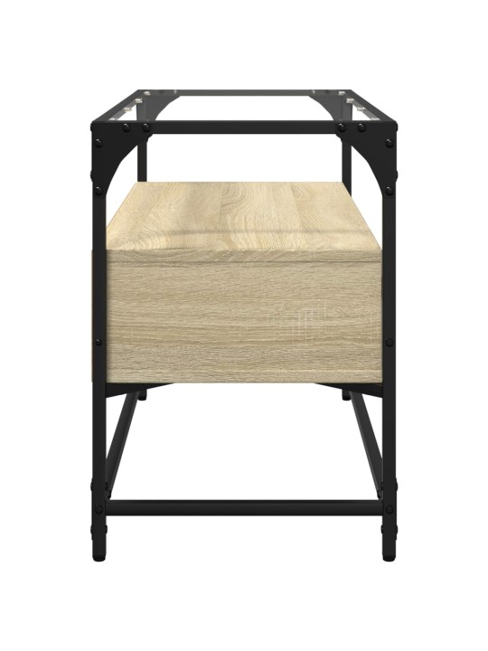 TV skříňka se skleněnou deskou dub sonoma 80x35x51 cm kompozit