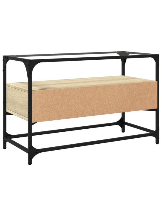 TV skříňka se skleněnou deskou dub sonoma 80x35x51 cm kompozit