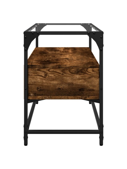 Tv skříňka se skleněnou deskou kouřový dub 80x35x51 cm kompozit