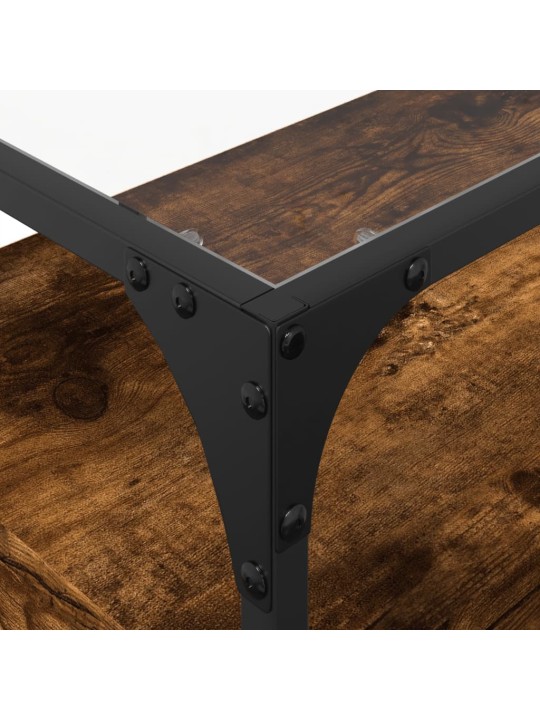 Tv skříňka se skleněnou deskou kouřový dub 80x35x51 cm kompozit