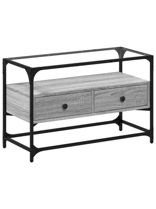 Tv skříňka se skleněnou deskou šedá sonoma 80x35x51 cm kompozit