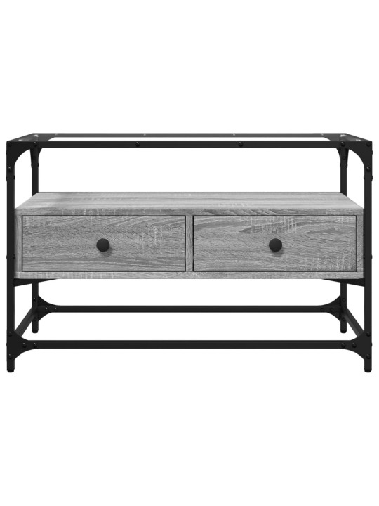 Tv skříňka se skleněnou deskou šedá sonoma 80x35x51 cm kompozit