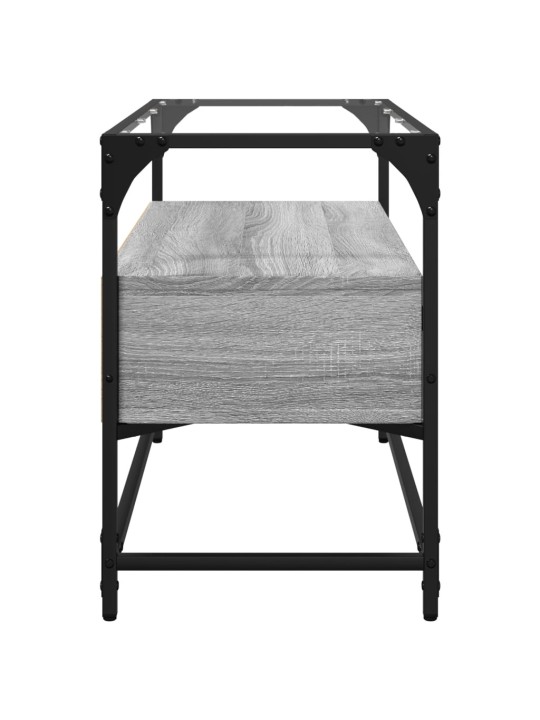 Tv skříňka se skleněnou deskou šedá sonoma 80x35x51 cm kompozit