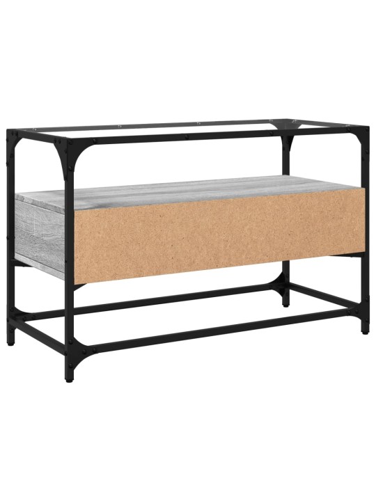 Tv skříňka se skleněnou deskou šedá sonoma 80x35x51 cm kompozit