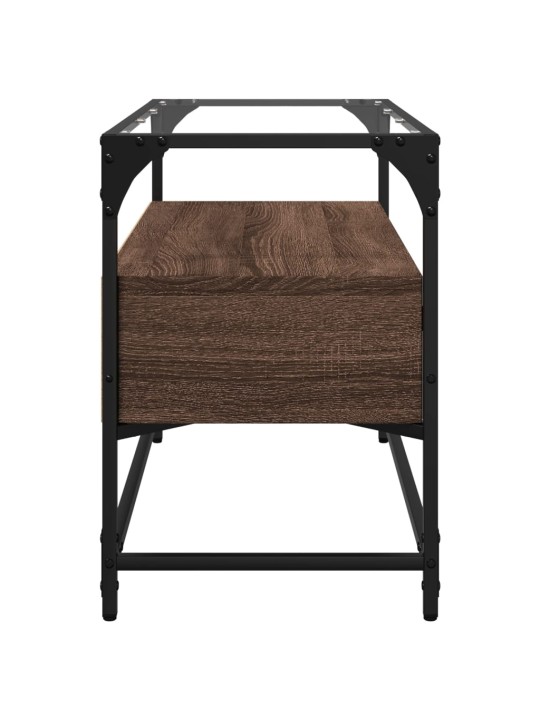 Tv skříňka se skleněnou deskou kouřový dub 80x35x51 cm kompozit