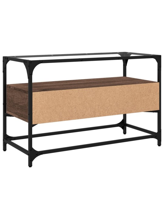Tv skříňka se skleněnou deskou kouřový dub 80x35x51 cm kompozit