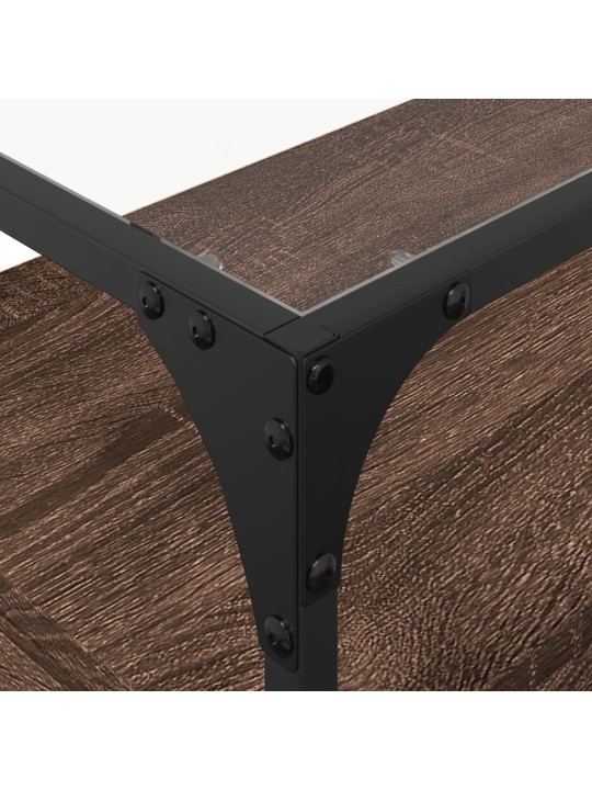 Tv skříňka se skleněnou deskou kouřový dub 80x35x51 cm kompozit