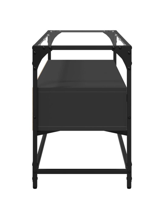 TV skříňka se skleněnou deskou černá 98 x 35 x 51 cm kompozit